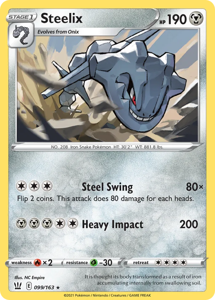 Steelix #99 Battle Styles Pokemon card