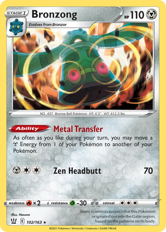 Bronzong #102 Battle Styles Pokemon card