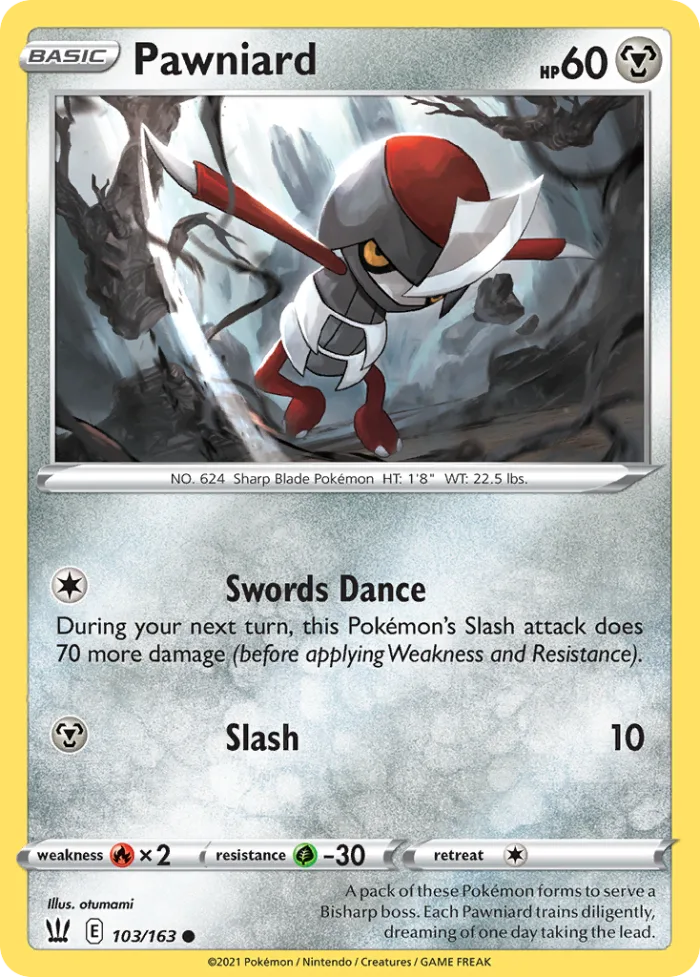Pawniard #103 Battle Styles Pokemon card