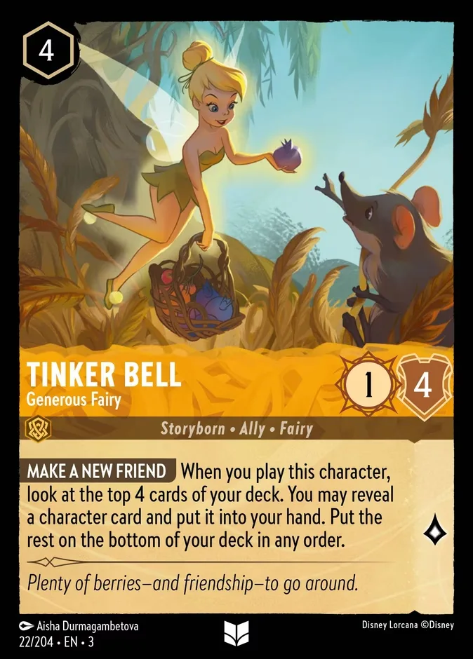 Tinker Bell #22 Into the Inklands Disney Lorcana card