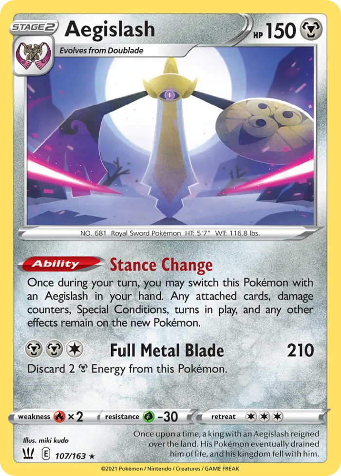 Aegislash #107 Battle Styles Pokemon card