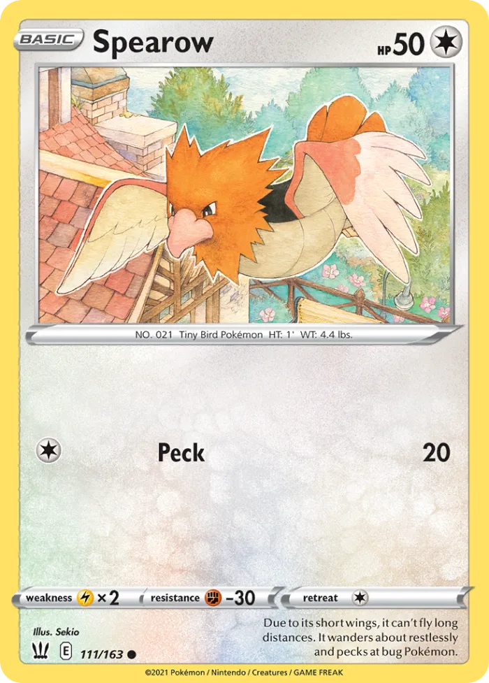 Spearow #111 Battle Styles Pokemon card