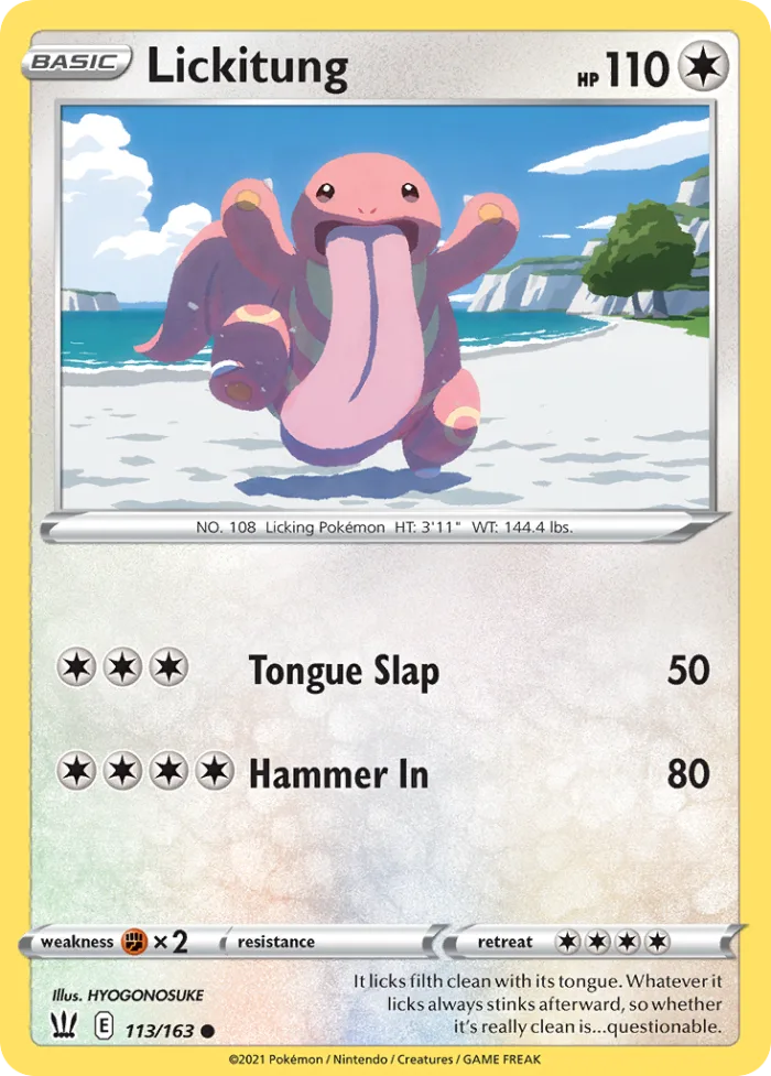 Lickitung #113 Battle Styles Pokemon card