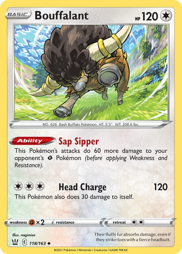 Bouffalant #118 Battle Styles Pokemon card