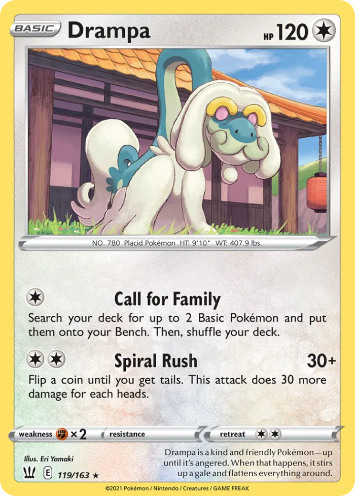 Drampa #119 Battle Styles Pokemon card