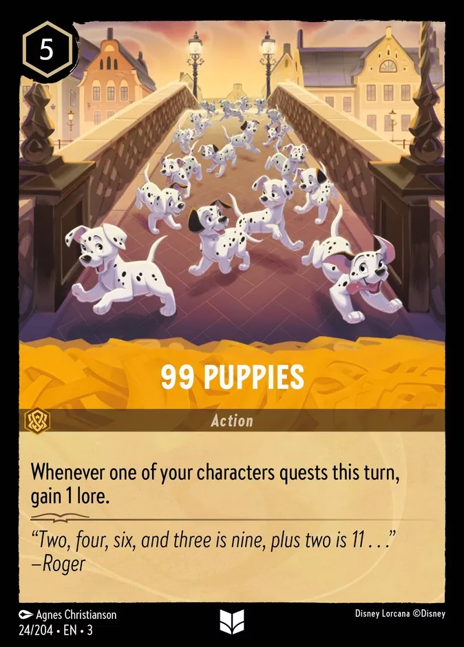 99 Puppies #24 Into the Inklands Disney Lorcana card