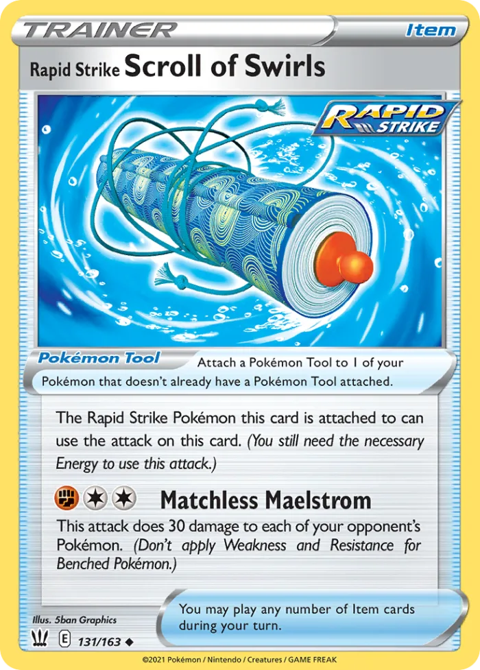 Rapid Strike Scroll of Swirls #131 Battle Styles Pokemon card