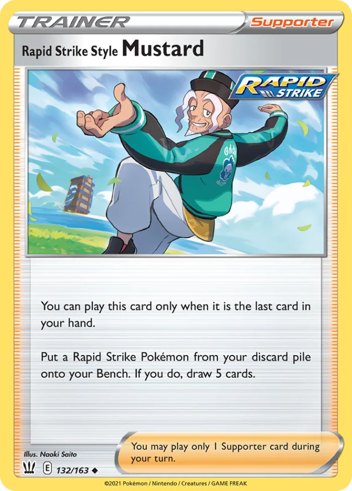 Rapid Strike Style Mustard #132 Battle Styles Pokemon card