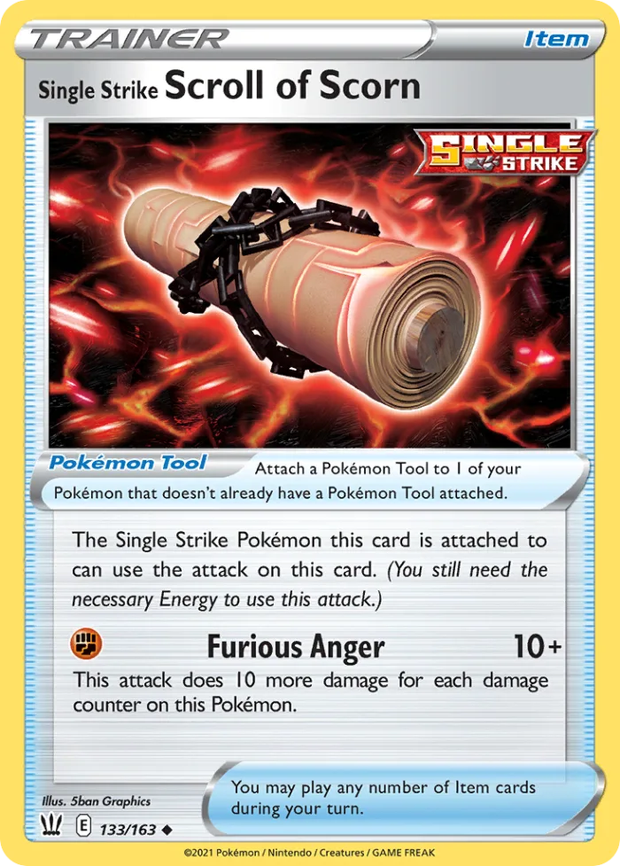 Single Strike Scroll of Scorn #133 Battle Styles Pokemon card