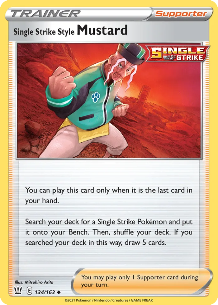 Single Strike Style Mustard #134 Battle Styles Pokemon card