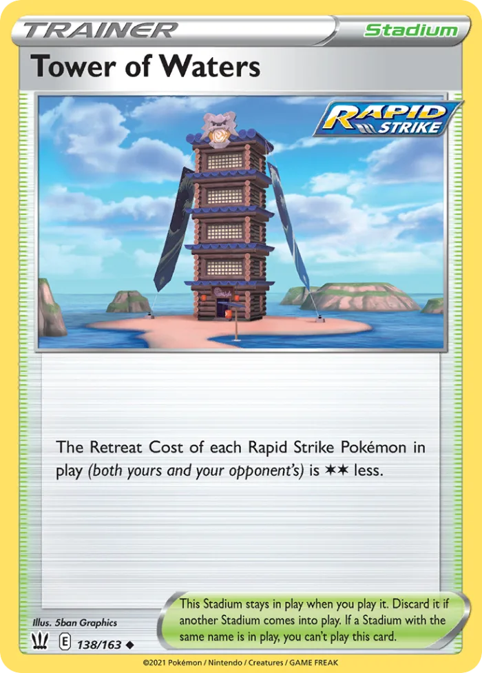 Tower of Waters #138 Battle Styles Pokemon card