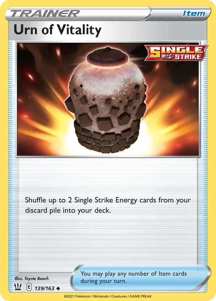 Urn of Vitality #139 Battle Styles Pokemon card