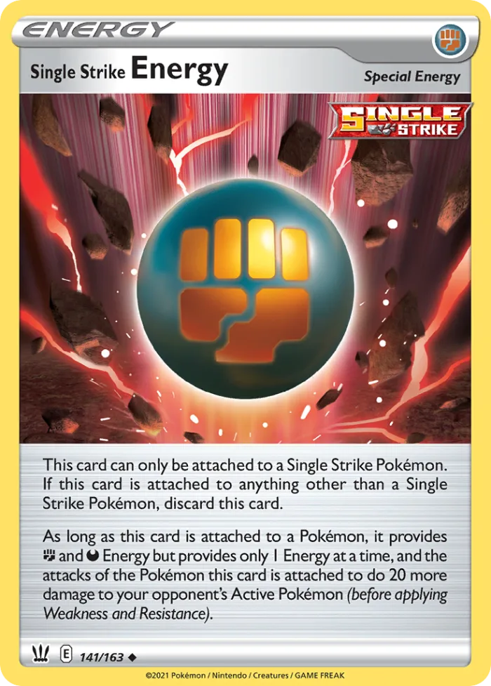 Single Strike Energy #141 Battle Styles Pokemon card