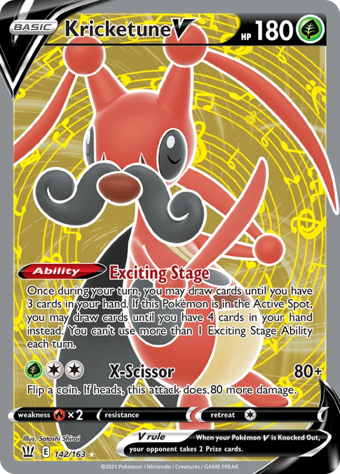 Kricketune V #142 Battle Styles Pokemon card