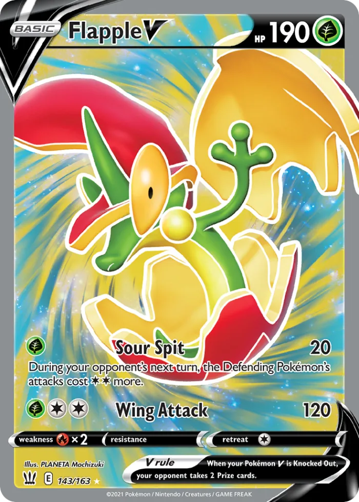 Flapple V #143 Battle Styles Pokemon card