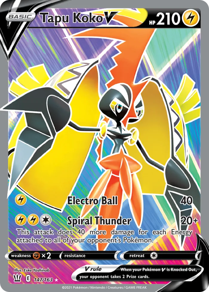 Tapu Koko V #147 Battle Styles Pokemon card