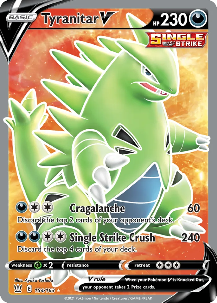 Tyranitar V #154 Battle Styles Pokemon card