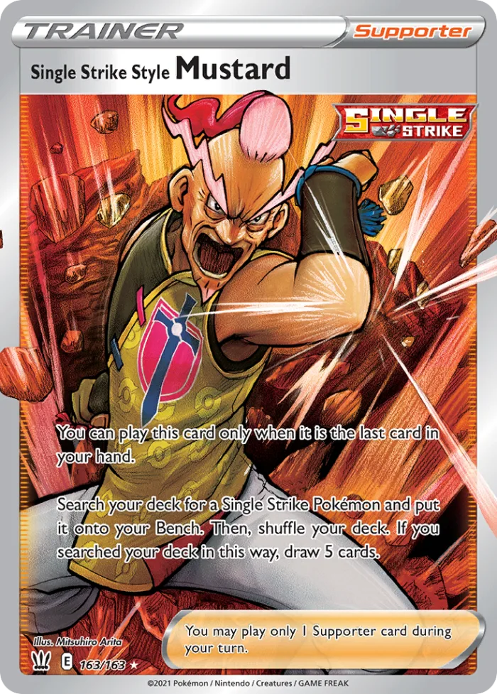 Single Strike Style Mustard #163 Battle Styles Pokemon card