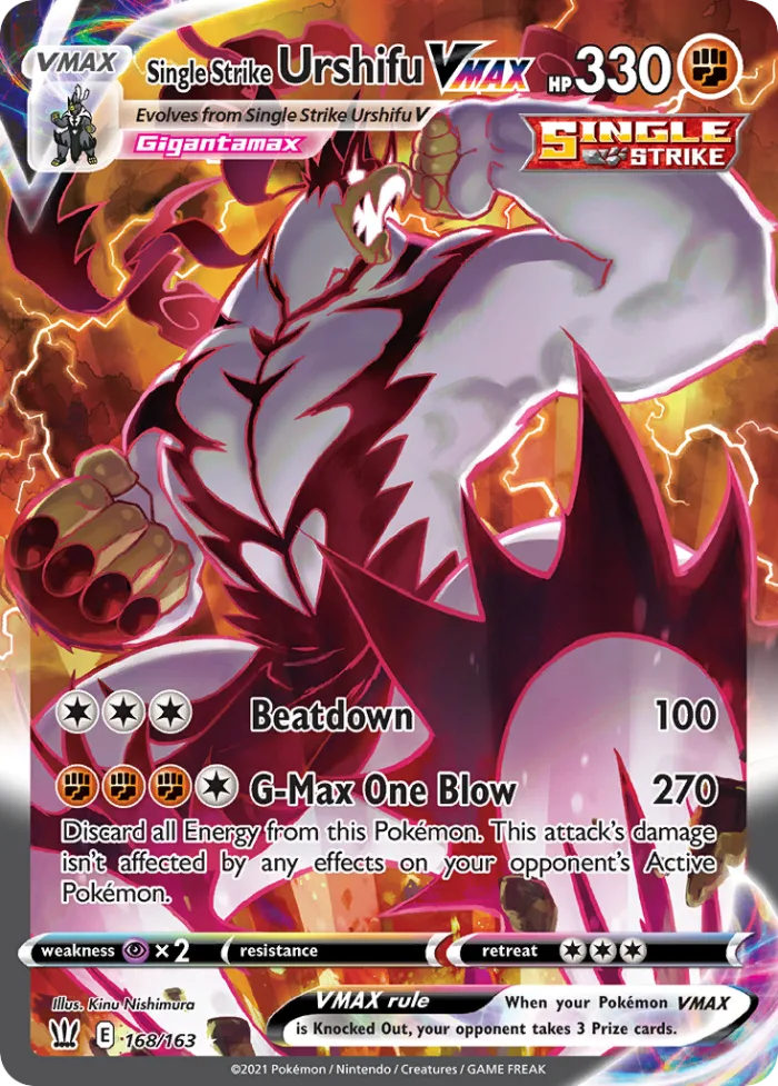 Single Strike Urshifu VMAX #168 Battle Styles Pokemon card