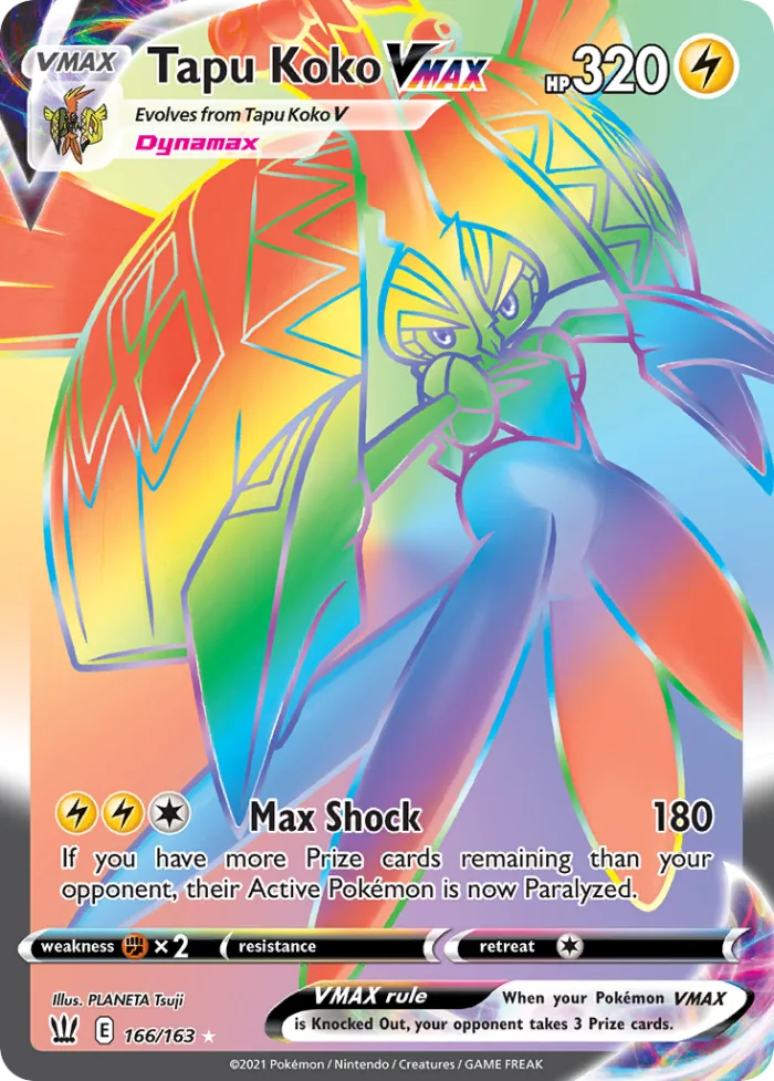 Tapu Koko VMAX #166 Battle Styles Pokemon card
