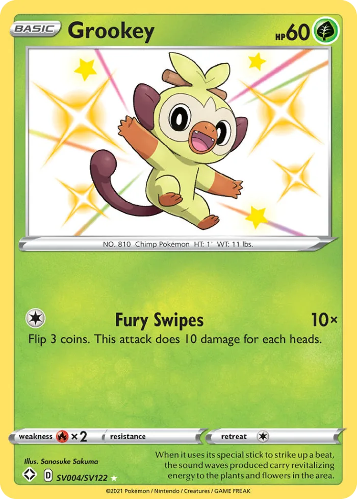 Grookey #SV004 Shining Fates Pokemon card