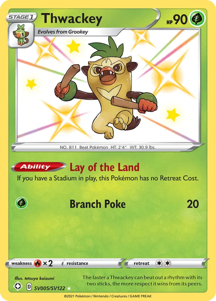 Thwackey #SV005 Shining Fates Pokemon card