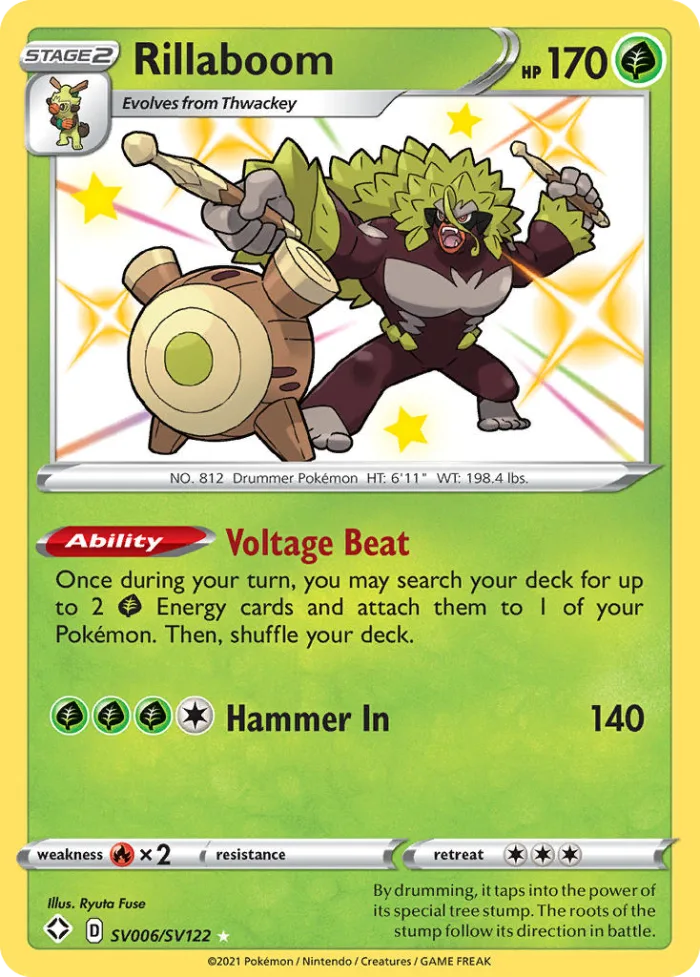 Rillaboom #SV006 Shining Fates Pokemon card