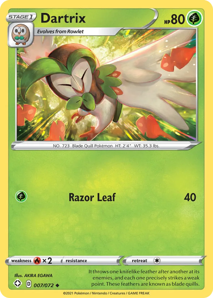 Dartrix #7 Shining Fates Pokemon card