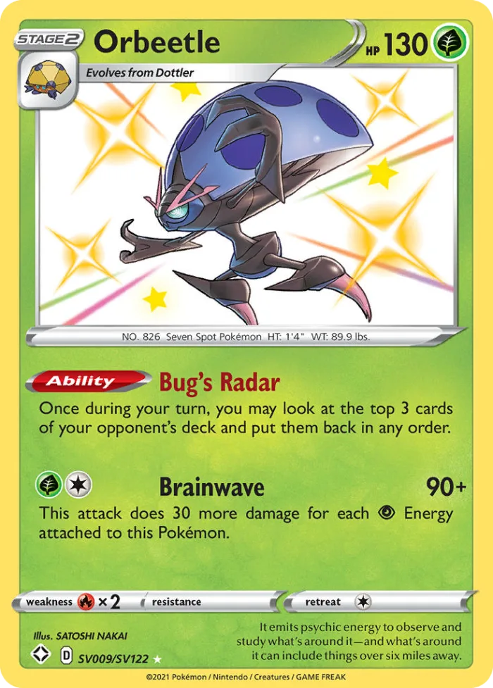 Orbeetle #SV009 Shining Fates Pokemon card
