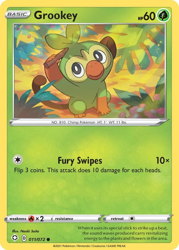Grookey #11 Shining Fates Pokemon card