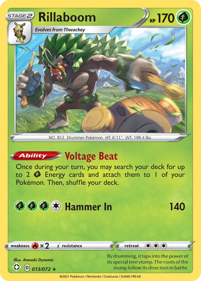 Rillaboom #13 Shining Fates Pokemon card
