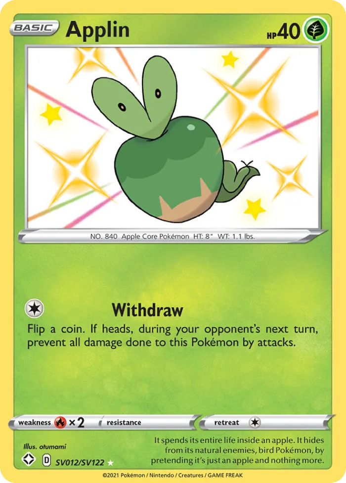 Applin #SV012 Shining Fates Pokemon card