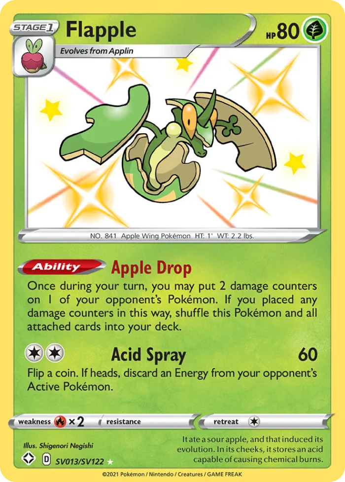 Flapple #SV013 Shining Fates Pokemon card