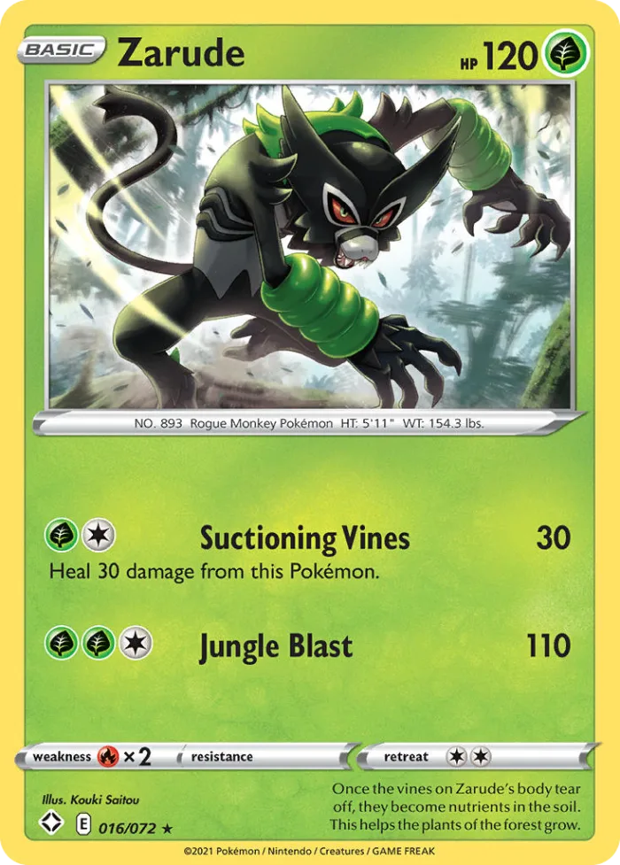 Zarude #16 Shining Fates Pokemon card