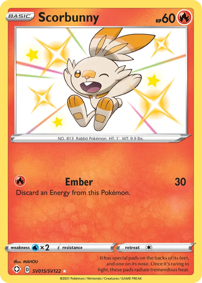 Scorbunny #SV015 Shining Fates Pokemon card