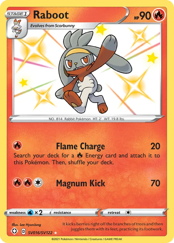 Raboot #SV016 Shining Fates Pokemon card
