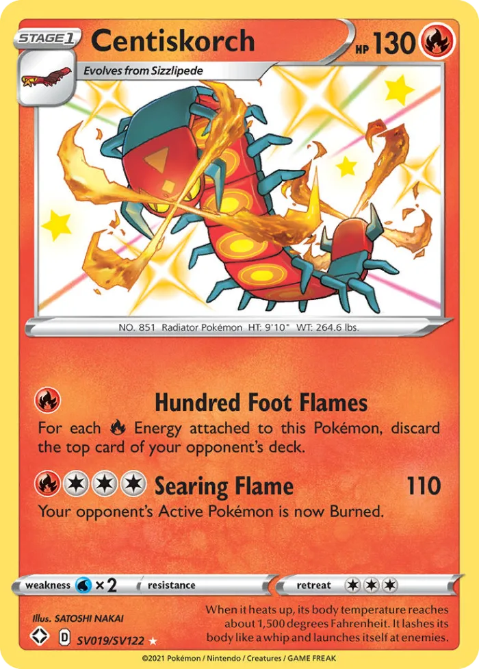 Centiskorch #SV019 Shining Fates Pokemon card