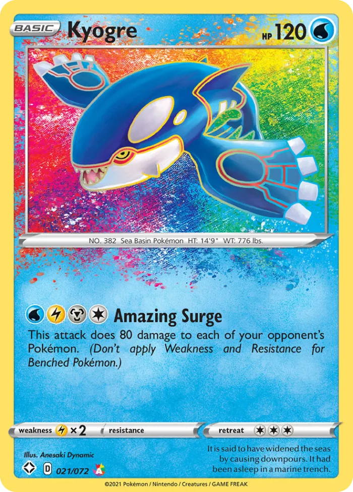 Kyogre #21 Shining Fates Pokemon card