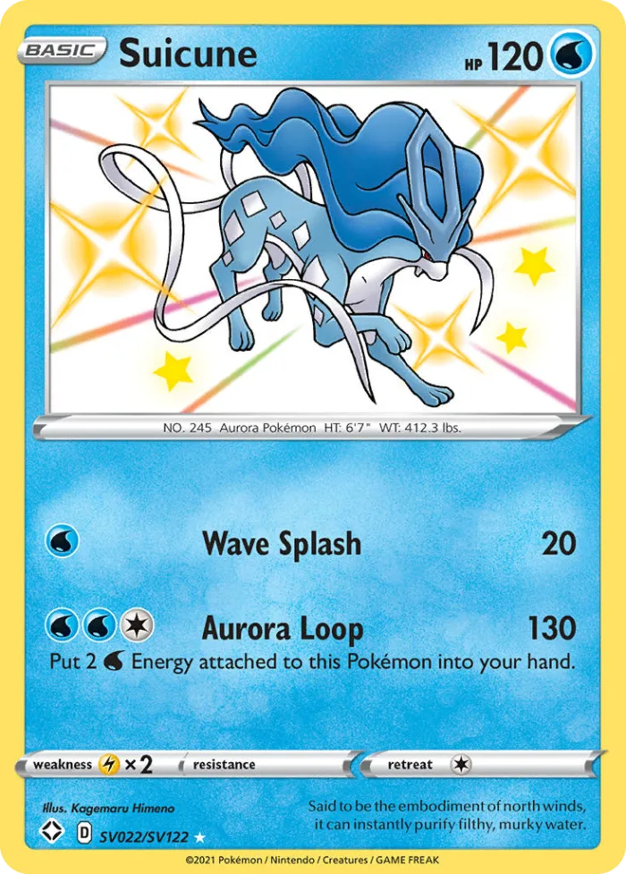 Suicune #SV022 Shining Fates Pokemon card