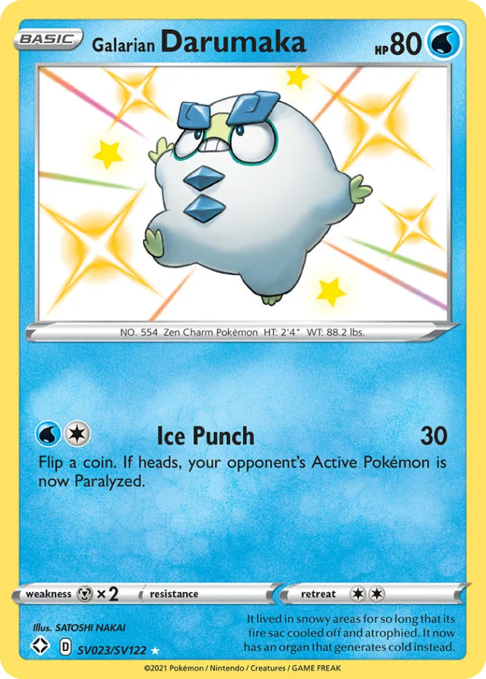 Galarian Darumaka #SV023 Shining Fates Pokemon card