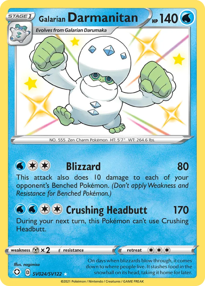 Galarian Darmanitan #SV024 Shining Fates Pokemon card