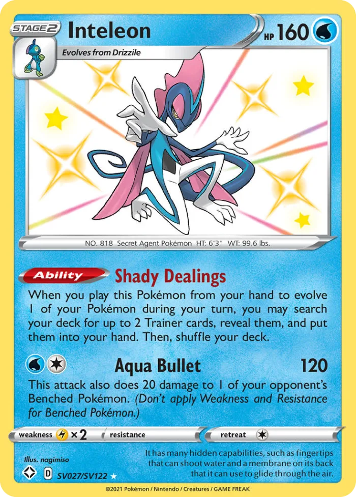Inteleon #SV027 Shining Fates Pokemon card