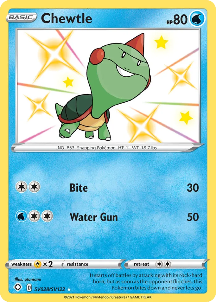 Chewtle #SV028 Shining Fates Pokemon card
