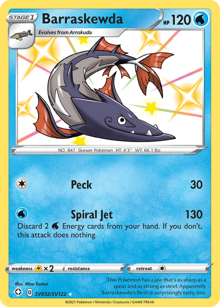Barraskewda #SV032 Shining Fates Pokemon card