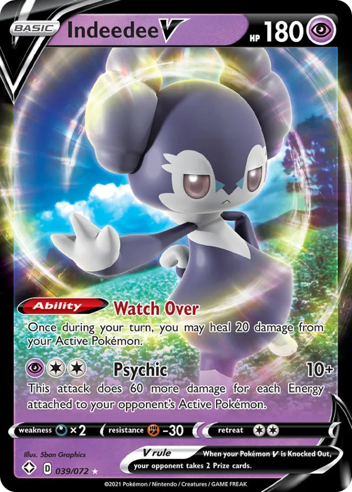 Indeedee V #39 Shining Fates Pokemon card