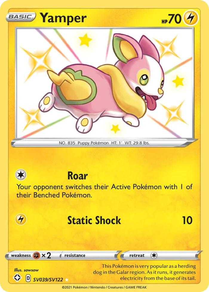 Yamper #SV039 Shining Fates Pokemon card