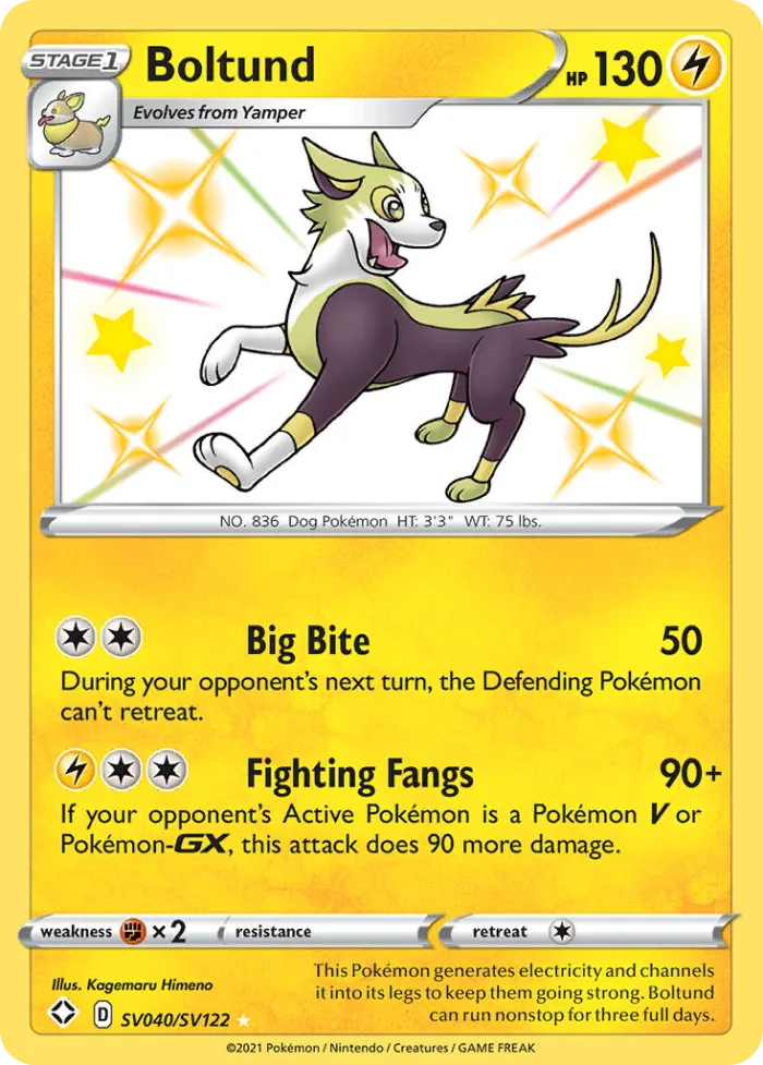 Boltund #SV040 Shining Fates Pokemon card