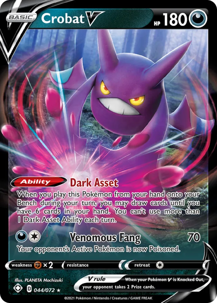 Crobat V #44 Shining Fates Pokemon card