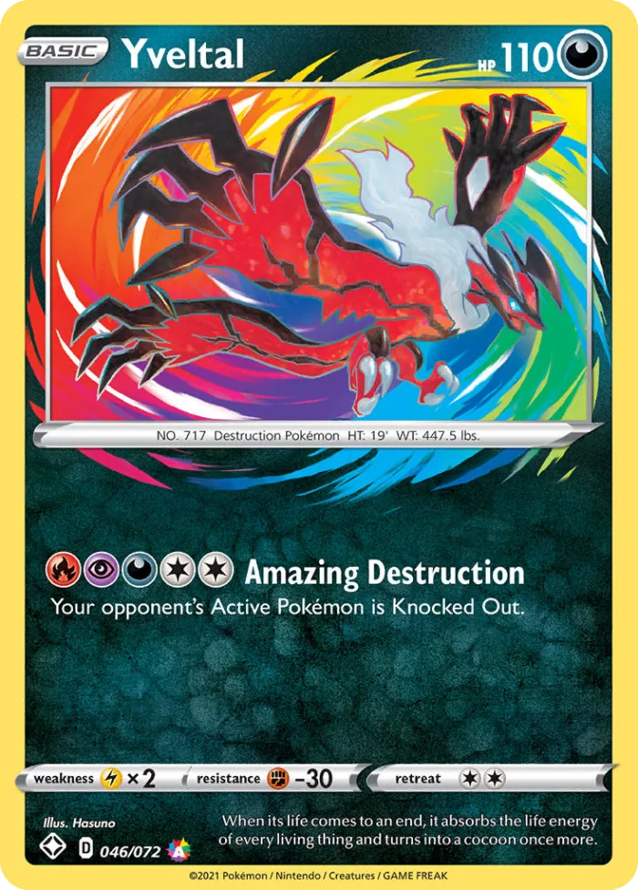 Yveltal #46 Shining Fates Pokemon card