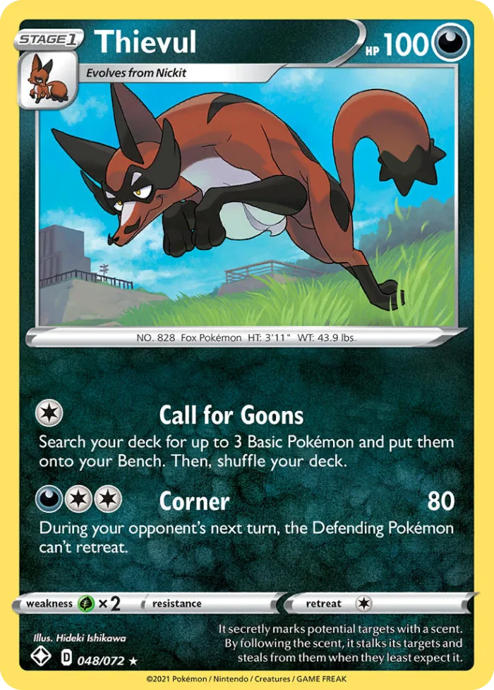 Thievul #48 Shining Fates Pokemon card